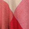 Poncho femme cachemire rose et blanc à frange