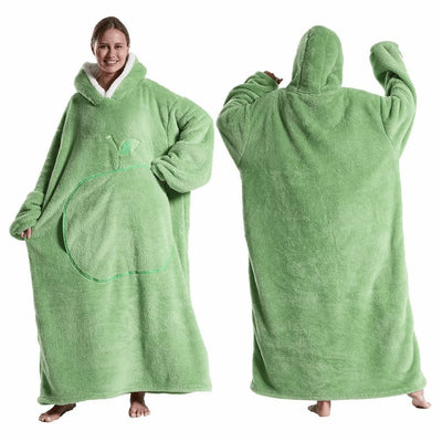 Couverture poncho polaire femme capuche vert pastel doux et moelleux