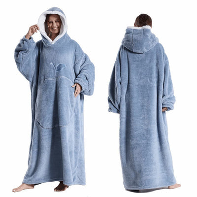 Couverture poncho polaire femme capuche ultra douce pour soirées cocooning