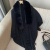 Poncho cardigan ouvert devant cachemire tricot épais style cocooning