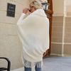 Poncho cardigan cachemire ouvert devant tricot épais côtes style confortable