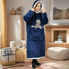 Poncho polaire motif chat avec capuche et poche kangourou