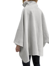 Poncho polaire d'hiver avec col montant et coupe ample confortable