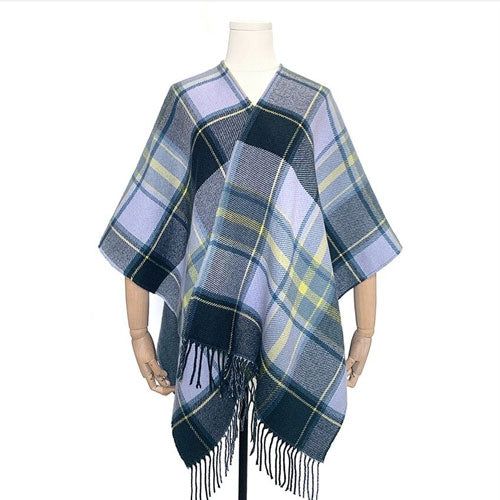 Poncho femme cachemire réversible