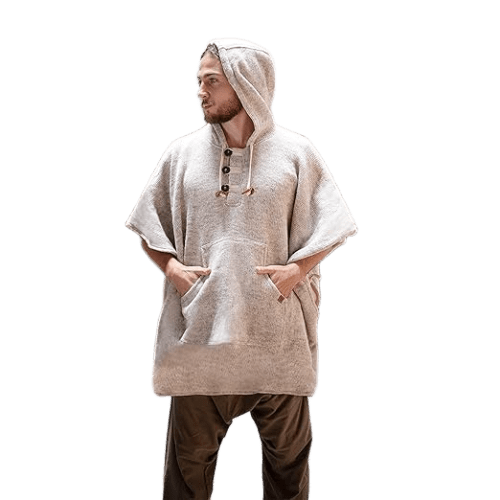 poncho homme chaud polaire hiver