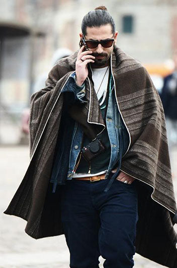 porter poncho homme layering
