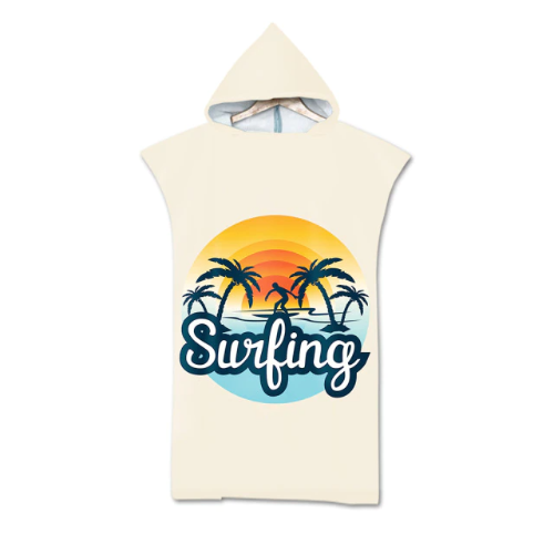 HOMELEVEL Poncho de surf unisexe - Serviette de plage peignoir en coton  avec poche et capuche - Robe sortie de bain cape pour adulte homme femme :  : Mode