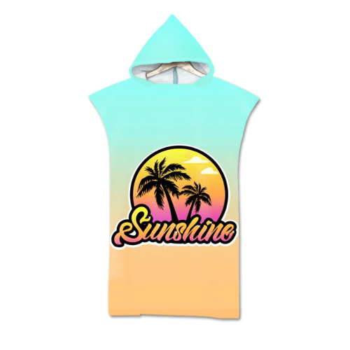 Serviette poncho avec capuche plage