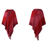 Poncho rouge chiné chaud