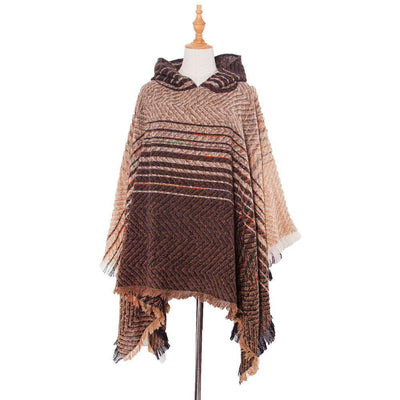 Poncho Femme Fin Rayures