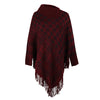 Poncho pull rouge femme hiver
