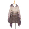 Poncho Femme Fin Rayures