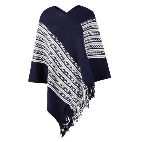 Poncho Ethnique Frange