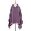 Poncho femme laine hiver violet