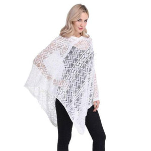 Poncho femme fin à dentelles