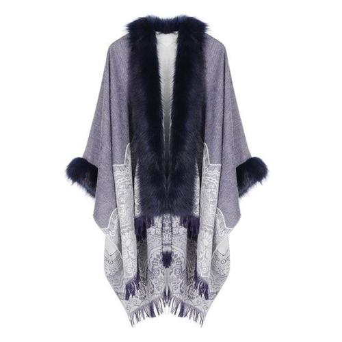 Poncho femme fin fourrure