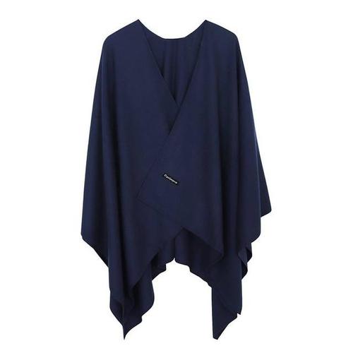 Poncho femme certifié cachemire uni