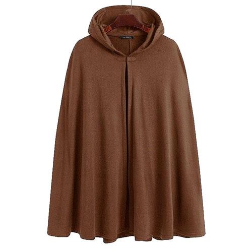 Poncho homme hiver à capuche
