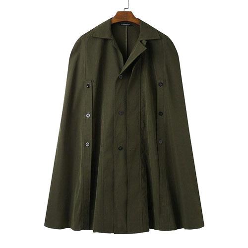 Poncho Homme Long à Boutons