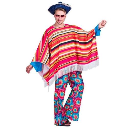 Poncho homme mexicain à franges