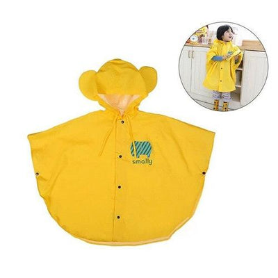 Poncho pluie jaune à capuche pour enfant