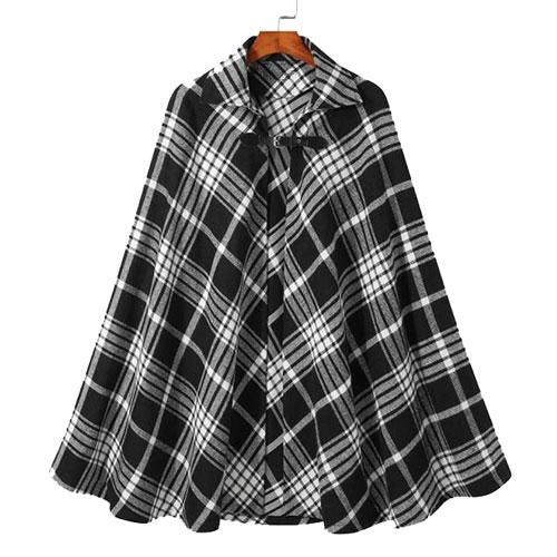 Poncho homme hiver à carreaux