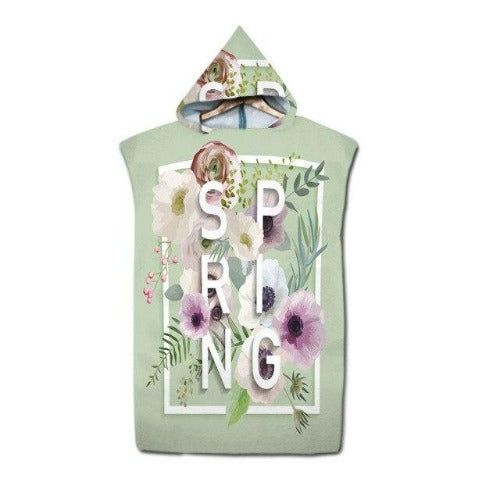 Poncho surf printemps fleuri