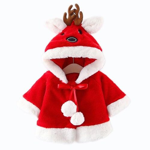 Poncho bébé renne hiver