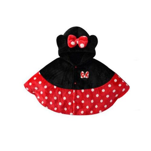 Poncho bébé minnie chaud à capuche